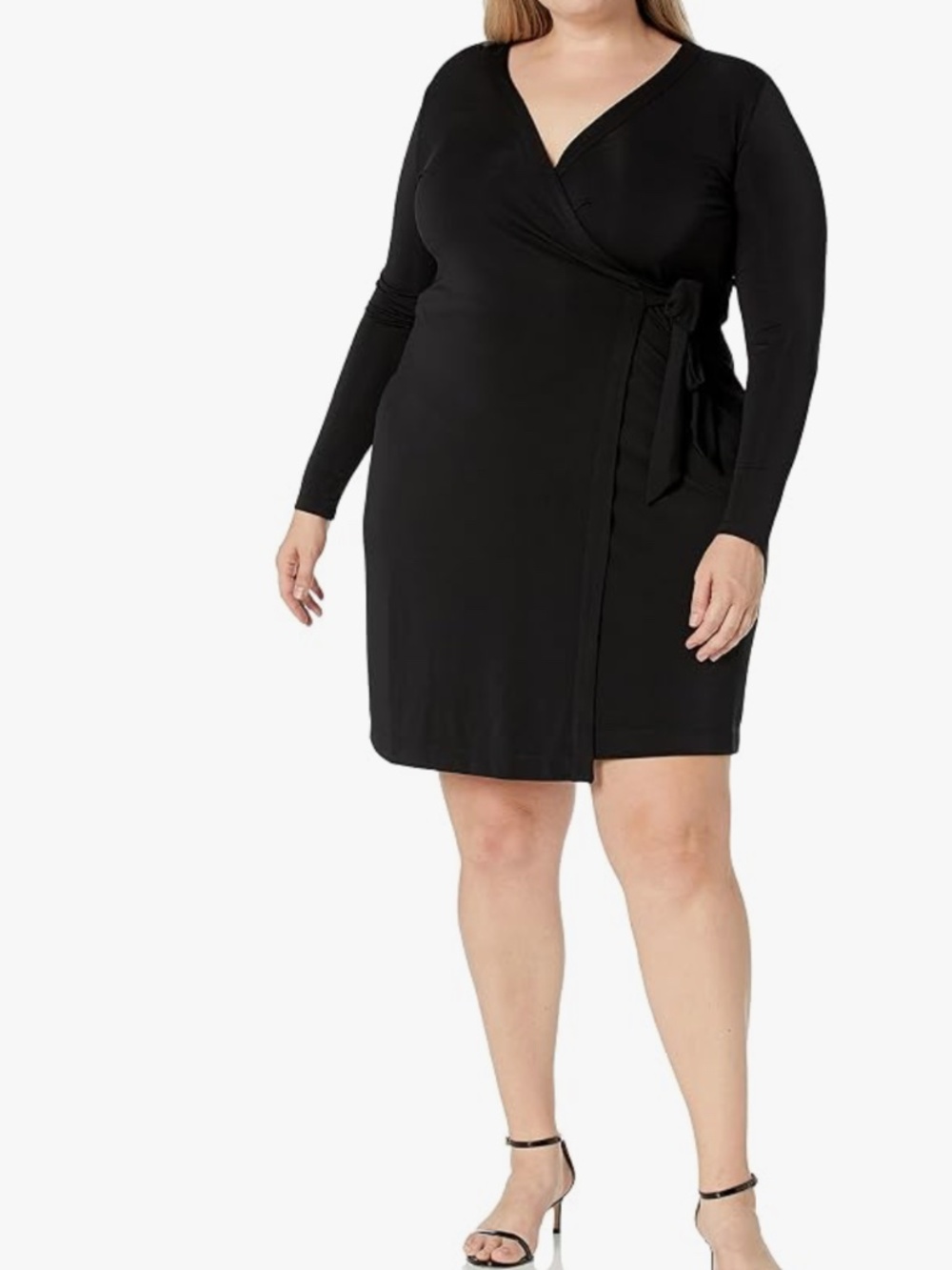 Lark & Ro Long Sleeve Wrap Dress-2x